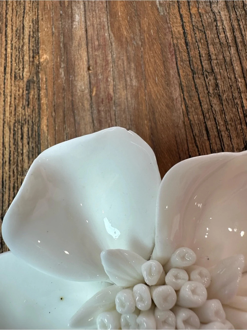 White Ceramic Floral Wall Accents - Set of 4